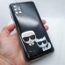 Силиконовый чехол для Samsung Galaxy M51 JFK Карл Лагерфельд с котом
