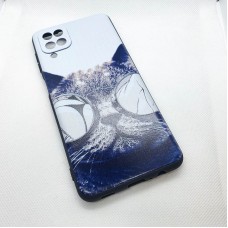 Чехол накладка для Samsung Galaxy A12 с рисунком "КОТ"