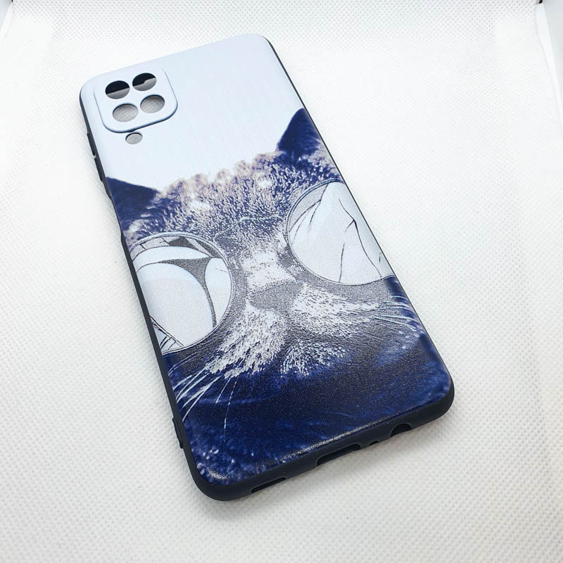 Чехол накладка для Samsung Galaxy A12 с рисунком "КОТ"