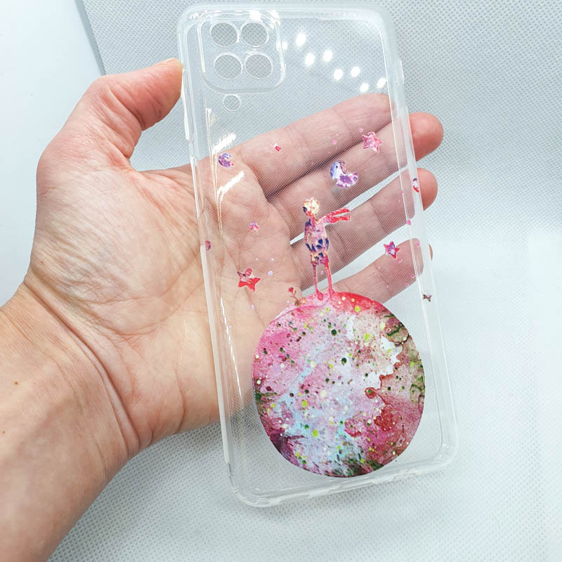 Чехол накладка для Samsung Galaxy A12 с рисунком "прозрачный"