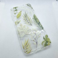 Чехол накладка для Samsung Galaxy A12 с рисунком "листья"