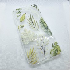 Чехол накладка для Samsung Galaxy A12 с рисунком "листья"