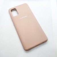 Силиконовый чехол Silicon case для Samsung Galaxy A41 пудровый