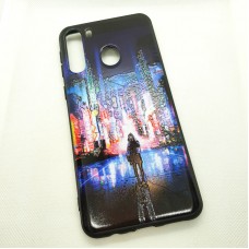 Силиконовый чехол-накладка для Samsung Galaxy A21 с рисунком город