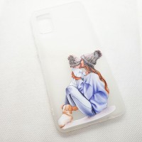Чехол накладка для Samsung Galaxy A41 с рисунком "семья"