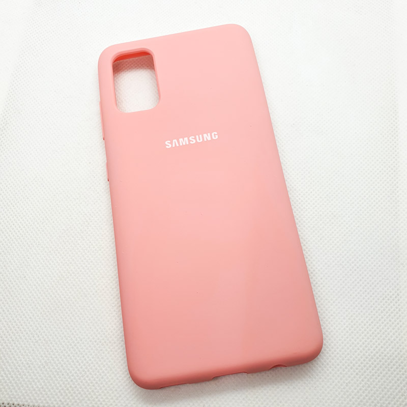 Силиконовый чехол Silicon case для Samsung Galaxy A41 розовый