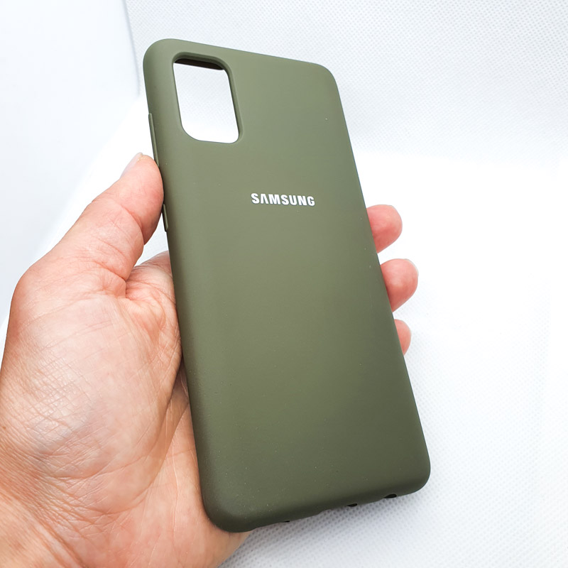 Силиконовый чехол Silicon case для Samsung Galaxy A41 хаки