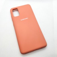 Силиконовый чехол Silicon case для Samsung Galaxy A41 персиковый