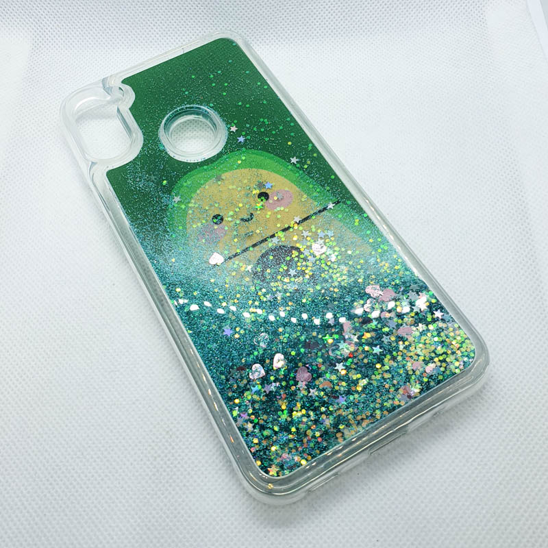 Чехол  для Samsung Galaxy A11s пересыпашки с блесточками Авокадо