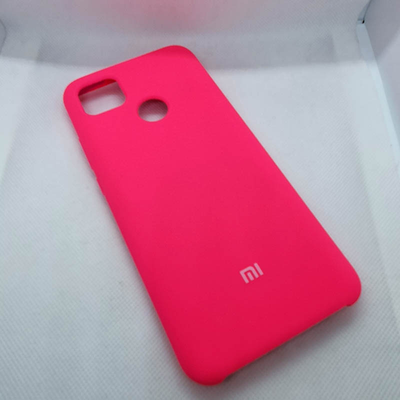 Чехол Silicone case для Xiaomi Redmi 9c , ярко розовый