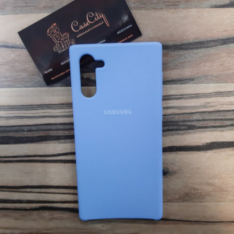 Силиконовый чехол  Silicon case для Samsung Galaxy Note10 N970 голубой