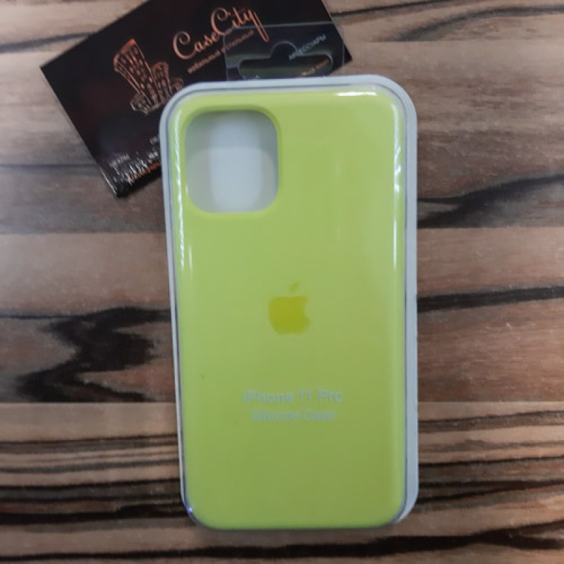 Силиконовый чехол Silicone Case для Apple iPhone 11 Pro, жёлтый