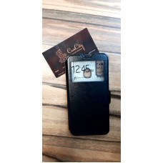 Чехол-книжка для Samsung Galaxy A40 Чёрная с окошком