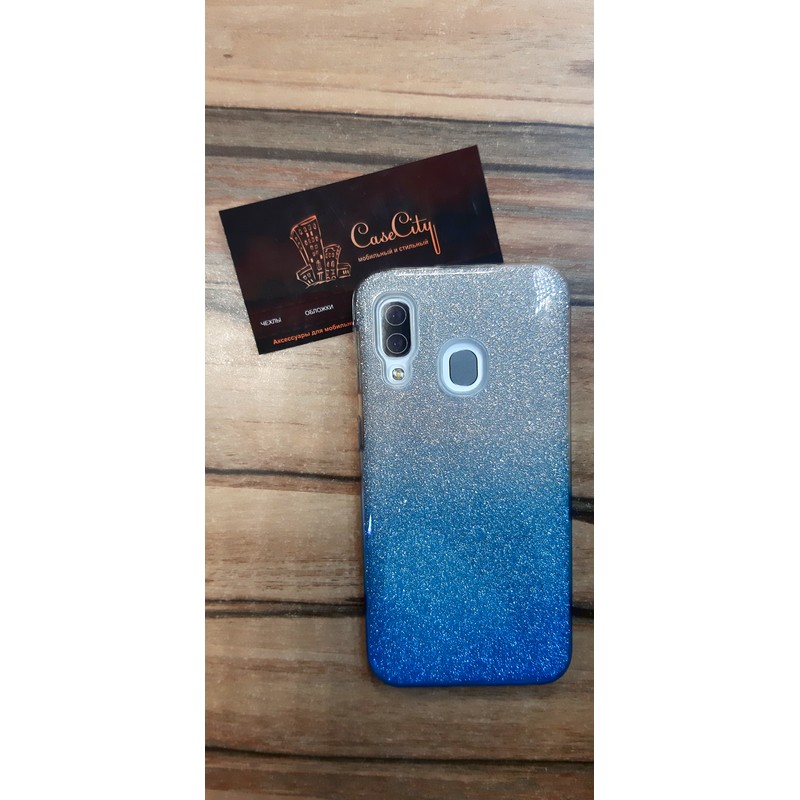Чехол-накладка для Samsung Galaxy A40 Серебряно-голубой