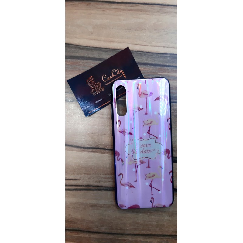 Чехол-накладка для Samsung Galaxy A50 розовый, с рисунками