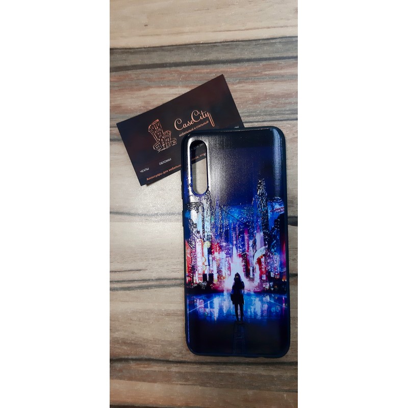 Чехол-накладка для Samsung Galaxy A50 тёмный, с рисунком