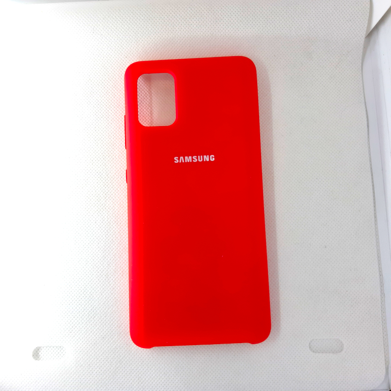 Чехол накладка Silicon Case для Samsung Galaxy A51, красный