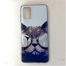 Чехол накладка для Samsung Galaxy A71 с рисунком "Кот в очках"