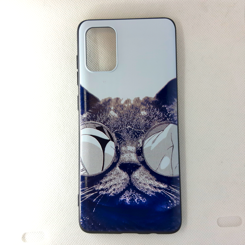 Чехол накладка для Samsung Galaxy A51 с рисунком "Кот в очках"
