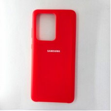Чехол накладка Silicon Case для Samsung Galaxy S20 Ultra, красный