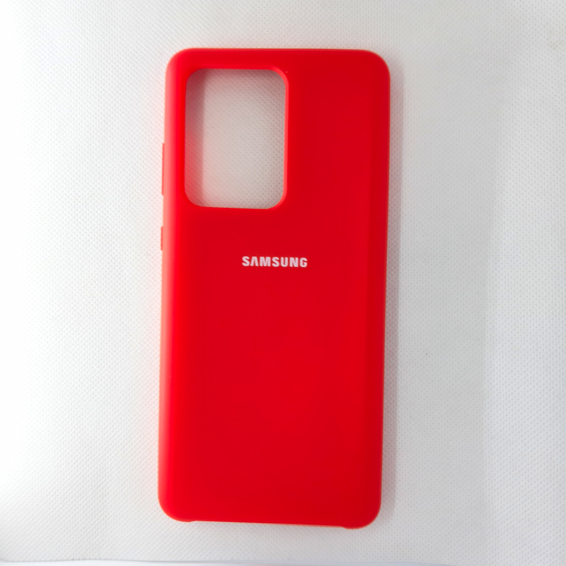 Чехол накладка Silicon Case для Samsung Galaxy S20 Ultra, красный