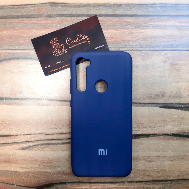 Силиконовый чехол Silicone Case для Xiaomi  Redmi Note 8, синий