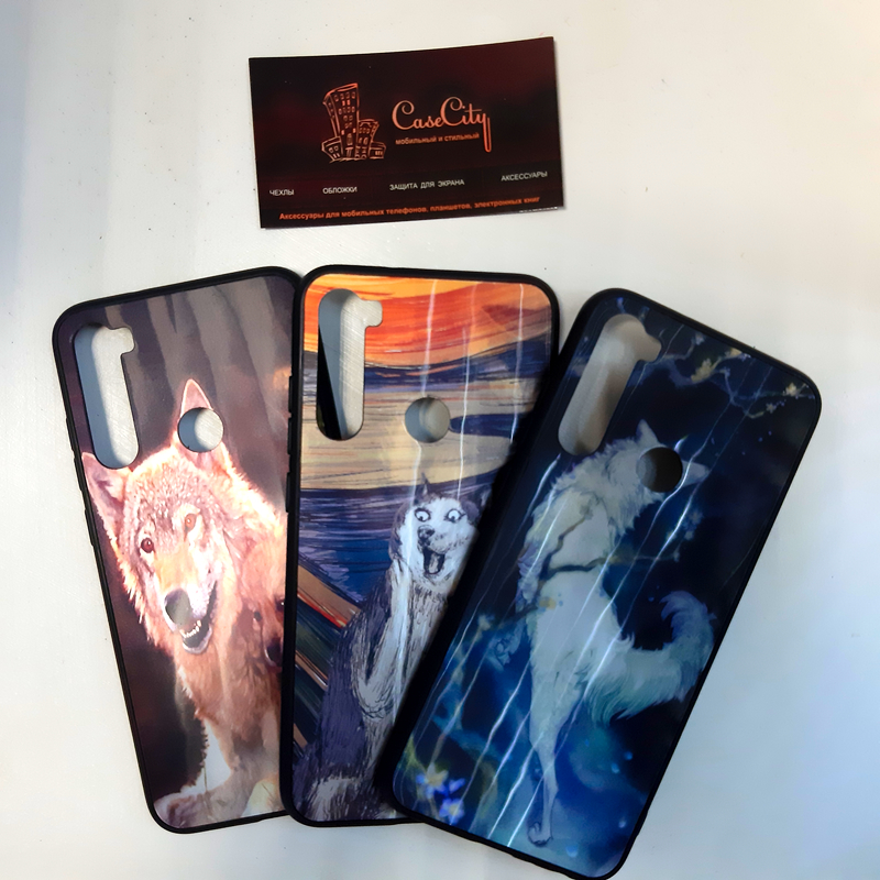 Силиконовые чехлы Аврора для Xiaomi Redmi Note 8 с переливающимися принтами