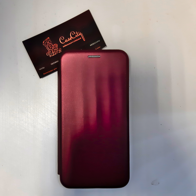 Чехол-книга EXPERTS для Xiaomi Redmi 8, бордовый