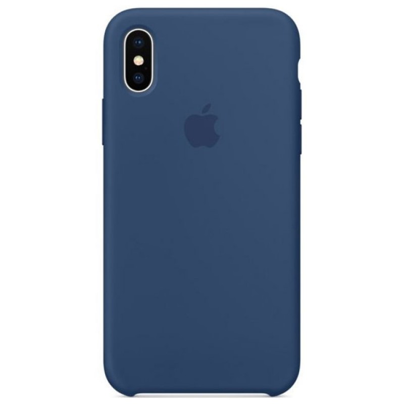Чехол Silicone case для Iphone Xs (# 8 ), синий