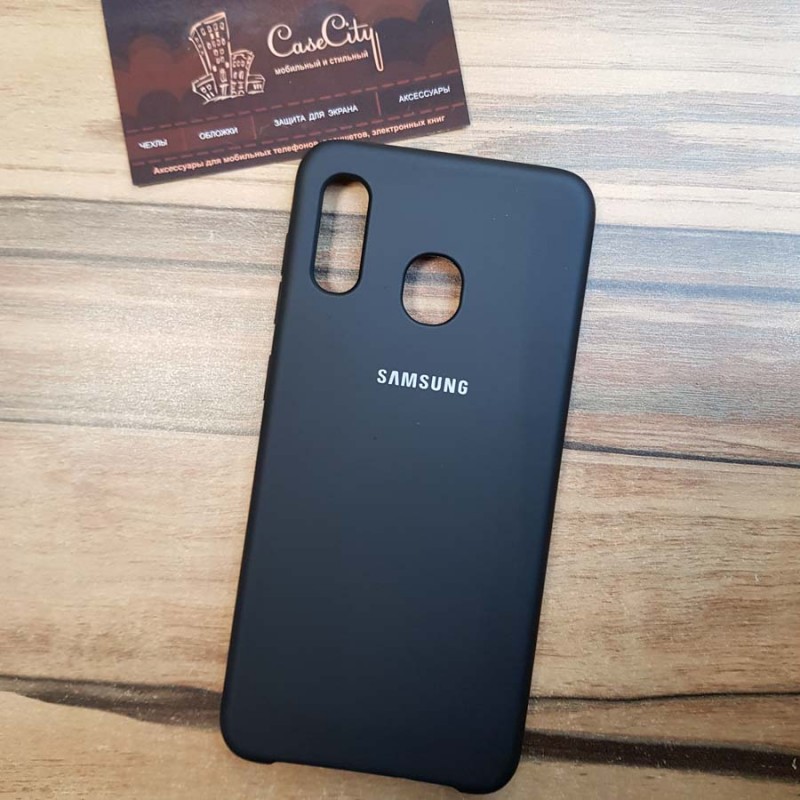 Чехол Silicone case для Samsung Galaxy A10 черный