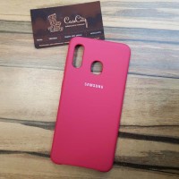 Чехол Silicone case для Samsung Galaxy A70, ярко розовый
