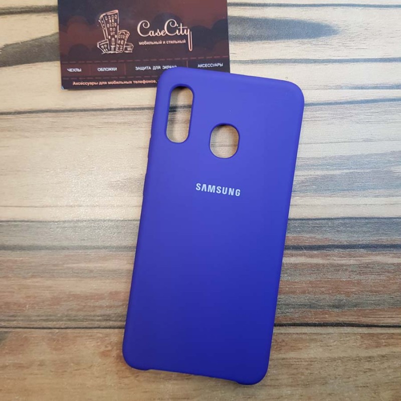 Чехол Silicone case для Samsung Galaxy A10, фиолетовый