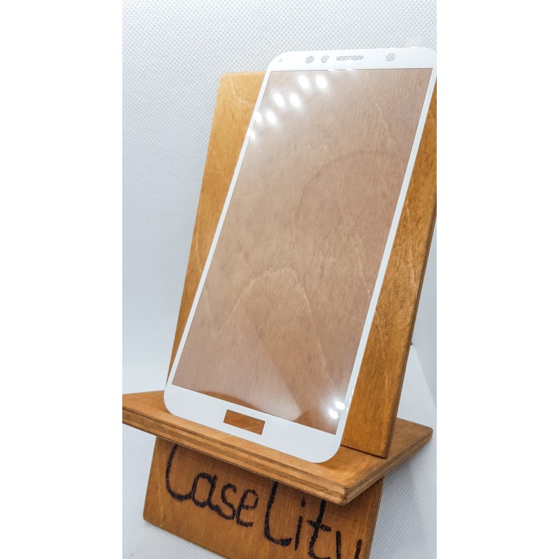 Защитное стекло для Huawei/Honor Y7/ Y7 Prime полноэкранное белое