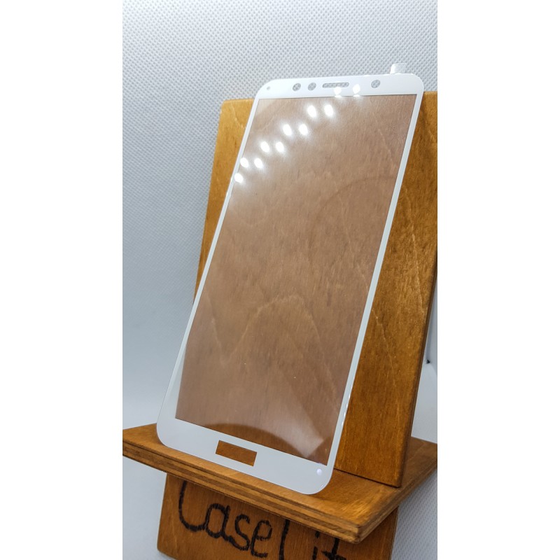 Защитное стекло для Huawei/Honor Y7/ Y7 Prime , полноэкранное  белое