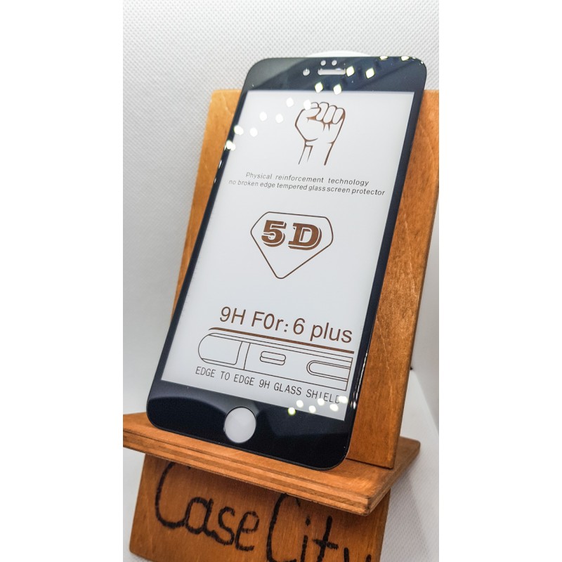 Защитное стекло для iPhone 6 Plus полноэкранное full glue черное