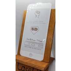 Защитное стекло для iPhone 7 Plus/ iPhone 8 Plus полноэкранное full glue белое