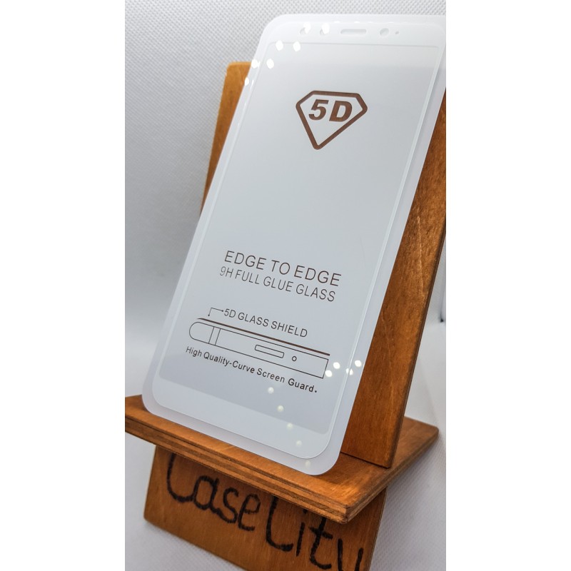 Защитное стекло для Xiaomi Mi A2 (Mi 6X), полноэкранное белое Full Glue